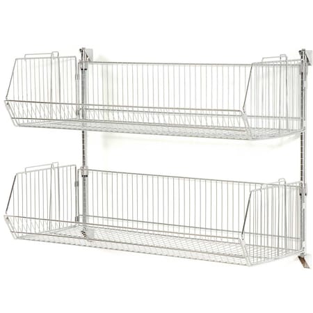 Nexel Wall Mount Basket Kit 48inW x 20inD x 12inH 2 Basket Chrome 798313